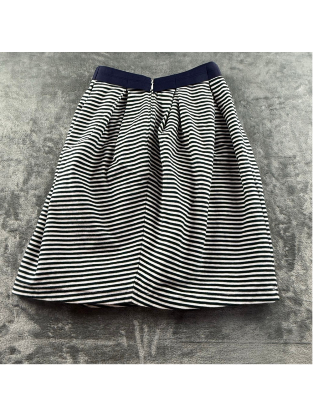 Yoshi Kondo Skirt Women S Pleated A-Line Japan Quiet Luxury Nautical Stripe Navy - Picture 9 of 10